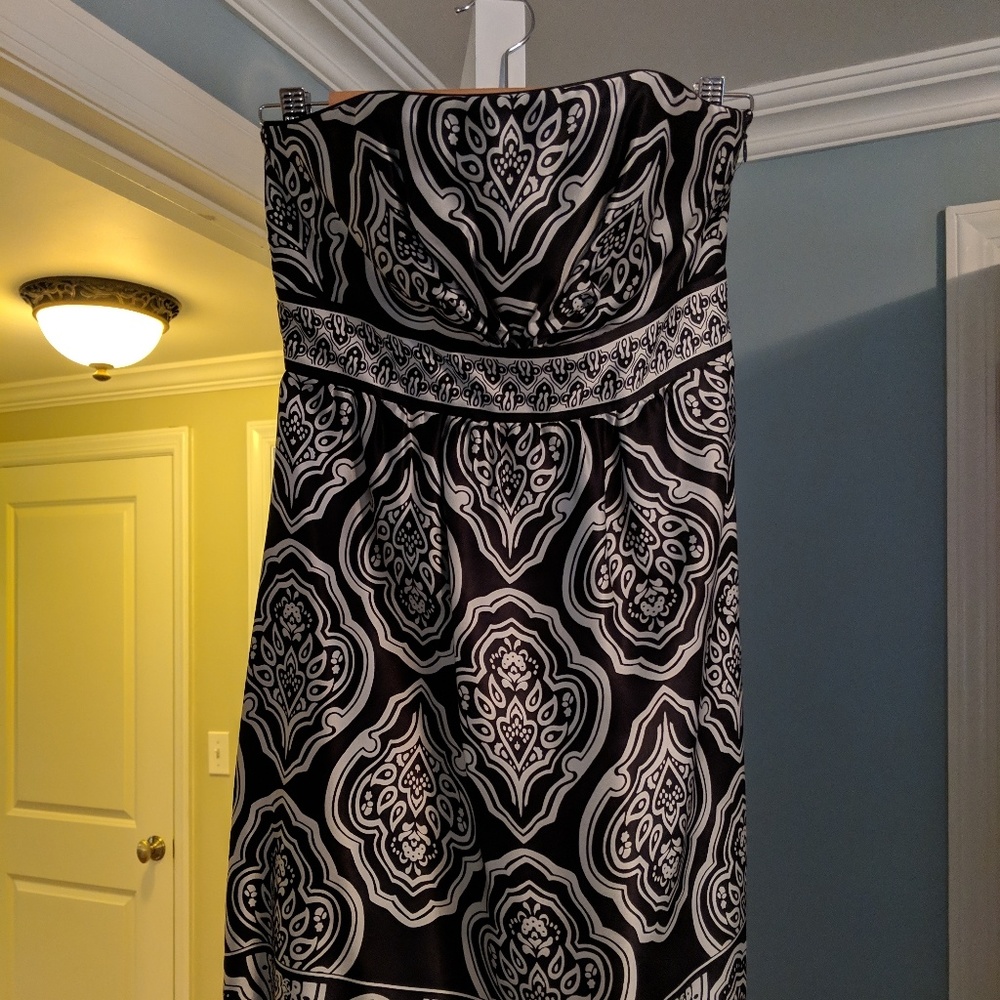Strapless silk dress